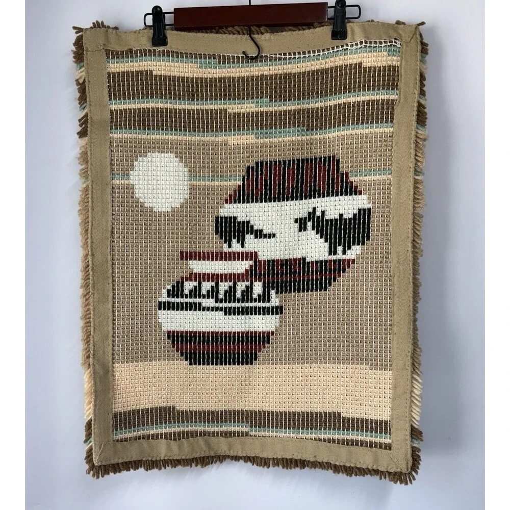 Latch Hook Rug Wall Hanging Southwest Design